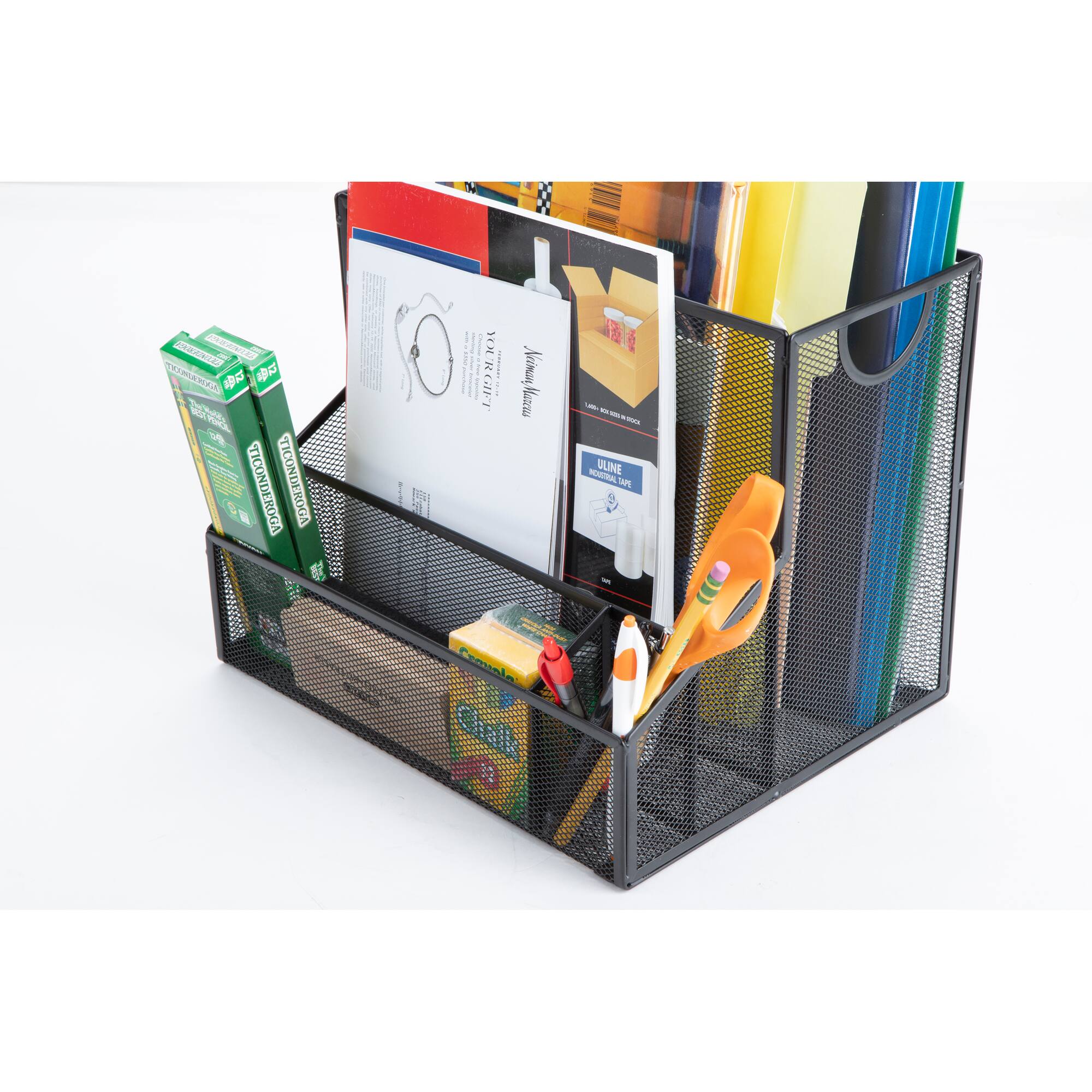 Mind Reader Large Black Metal File Organizer Basket